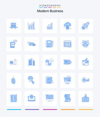Creative Modern Business 25 Blue icon pack  Such As clouds. business. analytics. cloudstorage. statistics