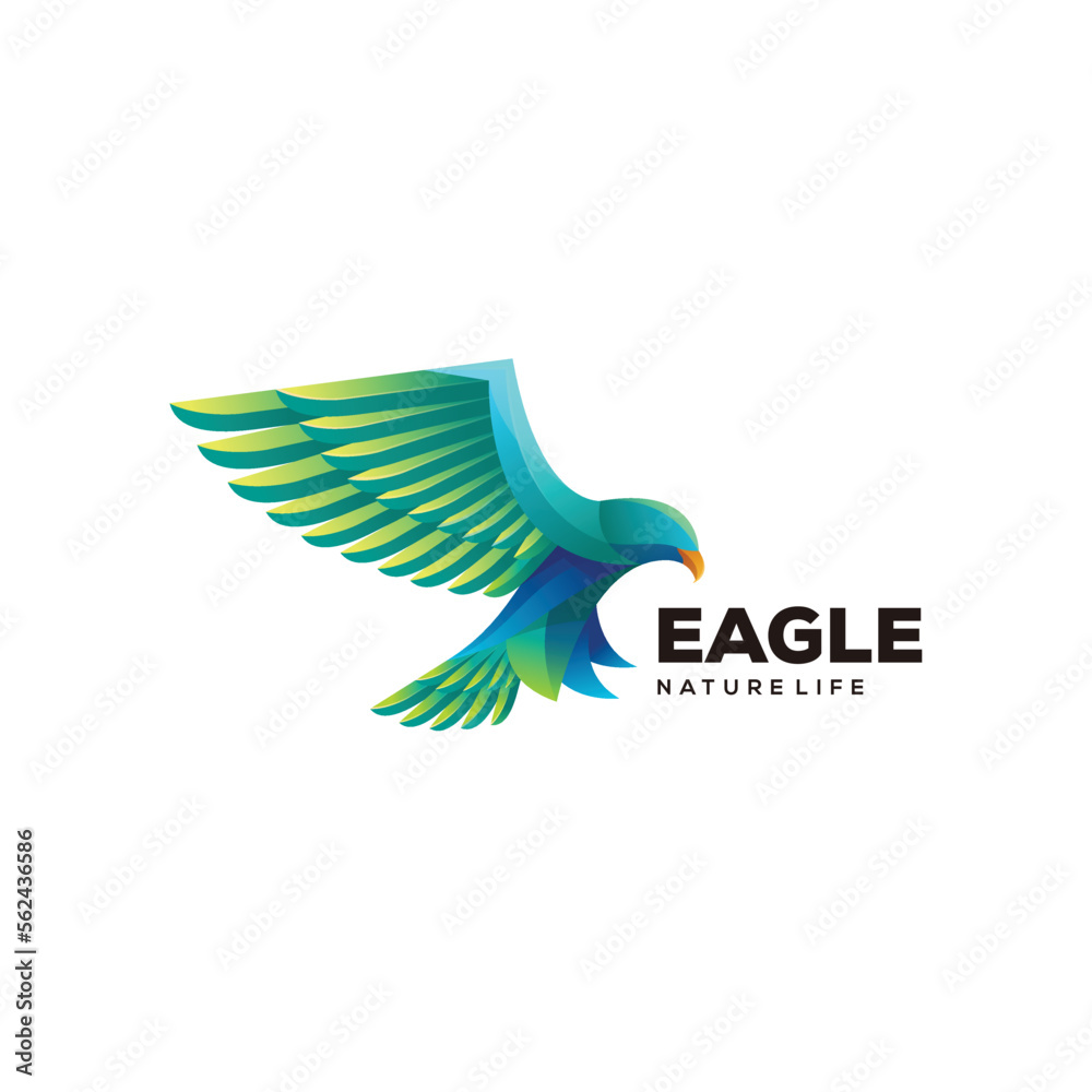 Wall mural eagle gradient colorful logo