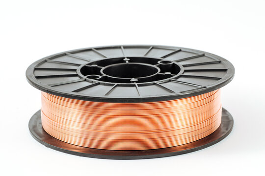 Welding wire spool on a white background