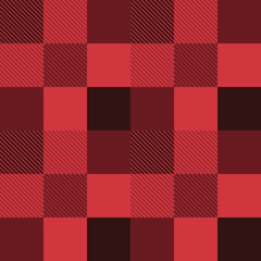 Seamless tartan plaid pattern in red and black tone.