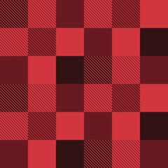 Seamless tartan plaid pattern in red and black tone.