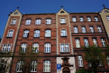 Building of religious congregation, hospital. Mikolow, Poland.