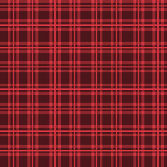 Seamless tartan plaid pattern in red and black tone.