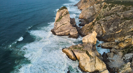 Aerial view of Cabo da Roca, the westernmost point of the European continent. High quality photo