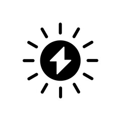 Solar energy power black icon on white background