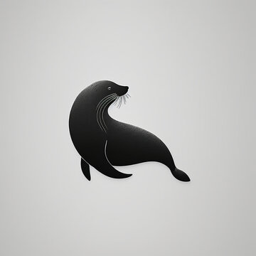 recommend clip art: a minimalist and subtle logo of only the silhouette of a seal