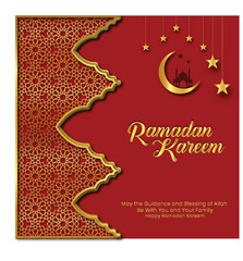 Wishing Ramadan Kareem poster template