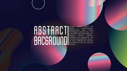 Vector Futuristic Background with Gradient Mesh Holographic Circles. Hipster Graphic Template Design with Lines, Dots, Round Shapes. Dynamic Style for your Business Brochure.