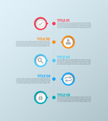 Fototapeta premium Business Infographic. Timeline infographics design vector. Abstract infographics options template. Vector illustration. Business concept with 5 options, steps, or processes.