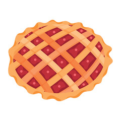 Isolated colored pie bakery product image Vector