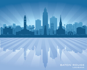 Fototapeta premium Baton Rouge Louisiana city skyline vector silhouette