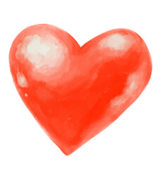 Red heart element watercolor painting love symbol wedding valentines day