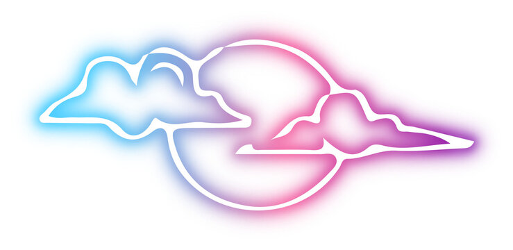Collection of cloud neon