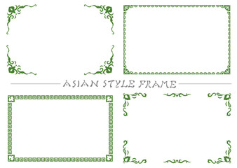 アジア調フレーム13（緑） © S.drawing