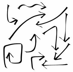 Set of arrows in different directions on white background. vector design illustration