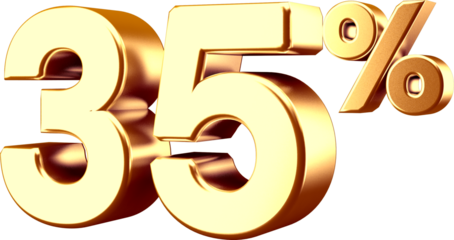 3D Golden Thirty Five Percent Number