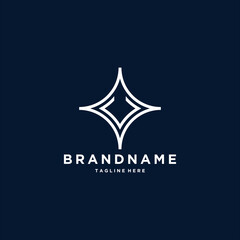 Obraz premium Abstract initial letter V star shape logo design template