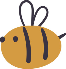 Hand drawn bee doodle element flat icon