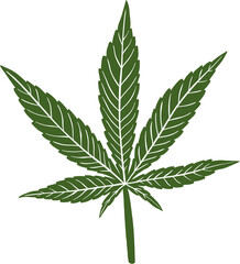 simplicity cannabis leaf freehand drawing.