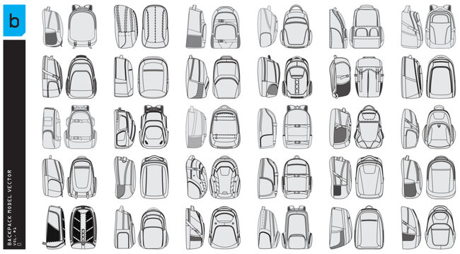 set of backpack model vectors