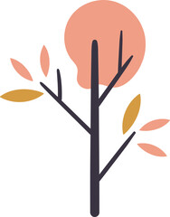 Hand drawn forest doodle element flat icon Cute trees