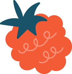 Hand drawn raspberry doodle element flat icon