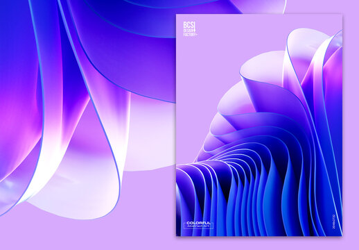 Colorful 3D Abstract Art Web Screen Layout