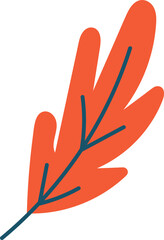 Hand drawn tree branch doodle element flat icon