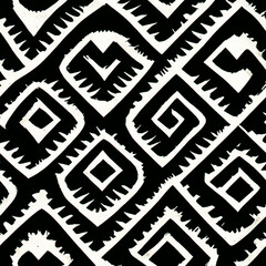 Mayan Art-Inspired Seamless Pattern Tile - Generative AI