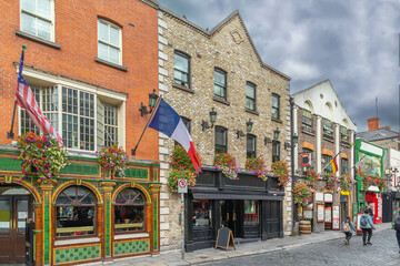 Temple Bar street, Dublin, Ireland - obrazy, fototapety, plakaty
