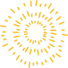 Hand drawn simple firework line flat icon