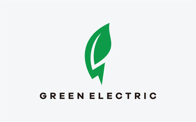 GREEN WITH ELECTRIC LOGO DESIGN MODERN