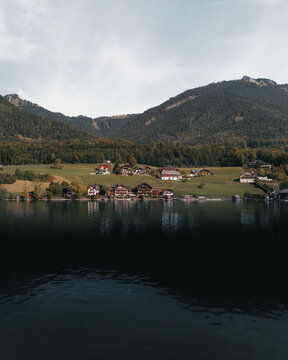 Landscape with lake and mountains