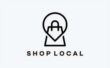 logo design shop with local line modern