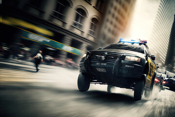 A thrilling high speed car chase. Made with Generative AI.	