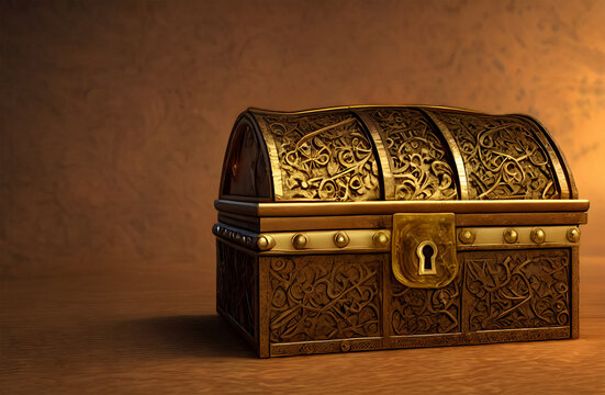 Golden Treasure Chest created with Generative AI technology