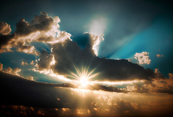 Fototapeta na wymiar sun and clous in sky