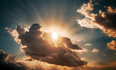 sun and clous in sky