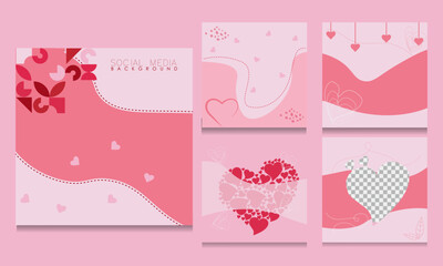 Valentine's Day holidays square templates.Social media post
