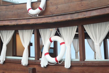 Lifebuoy on the passenger ship
