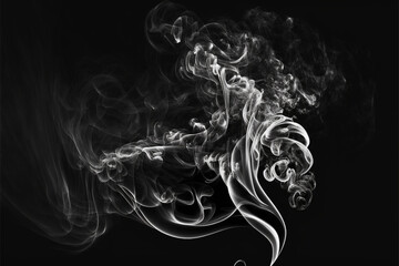 white smoke in black background