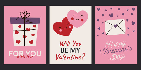Valentine's Day greeting cards, banners and posters templates. 