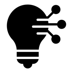 smart bulb glyph icon