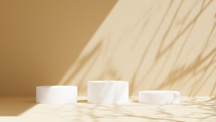 Minimal stone podium with concrete pastel colored background for packaging, branding, or cosmetic presentation