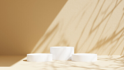 Minimal stone podium with concrete pastel colored background for packaging, branding, or cosmetic presentation