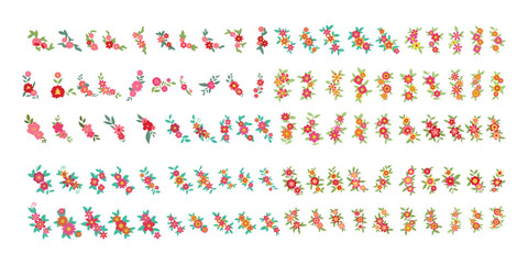 Fototapeta na wymiar set of flower logo vector template full color