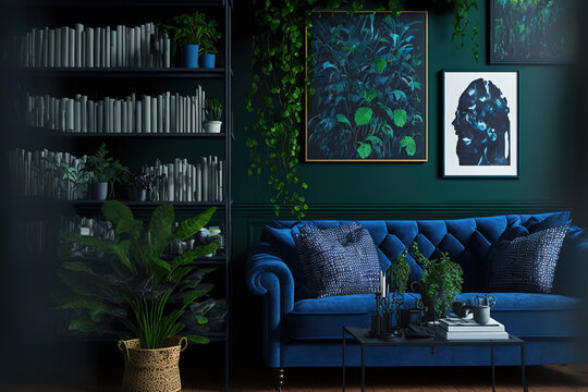 Dark Green Gray Navy Rooms
