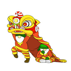 Gnome Chinese new year Lion dance 