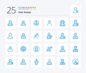 User 25 Blue Color icon pack including user. user. support. avatar. man