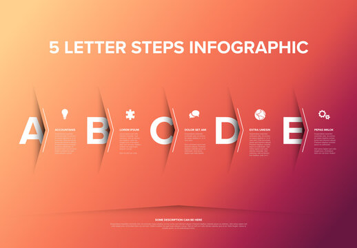 Five letter steps reds progress page template